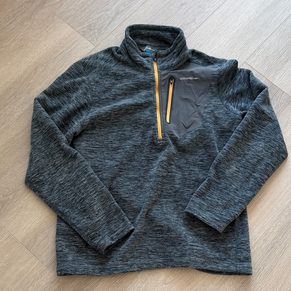 Eddie Bauer Men's Charcoal Zip-Up Sweater